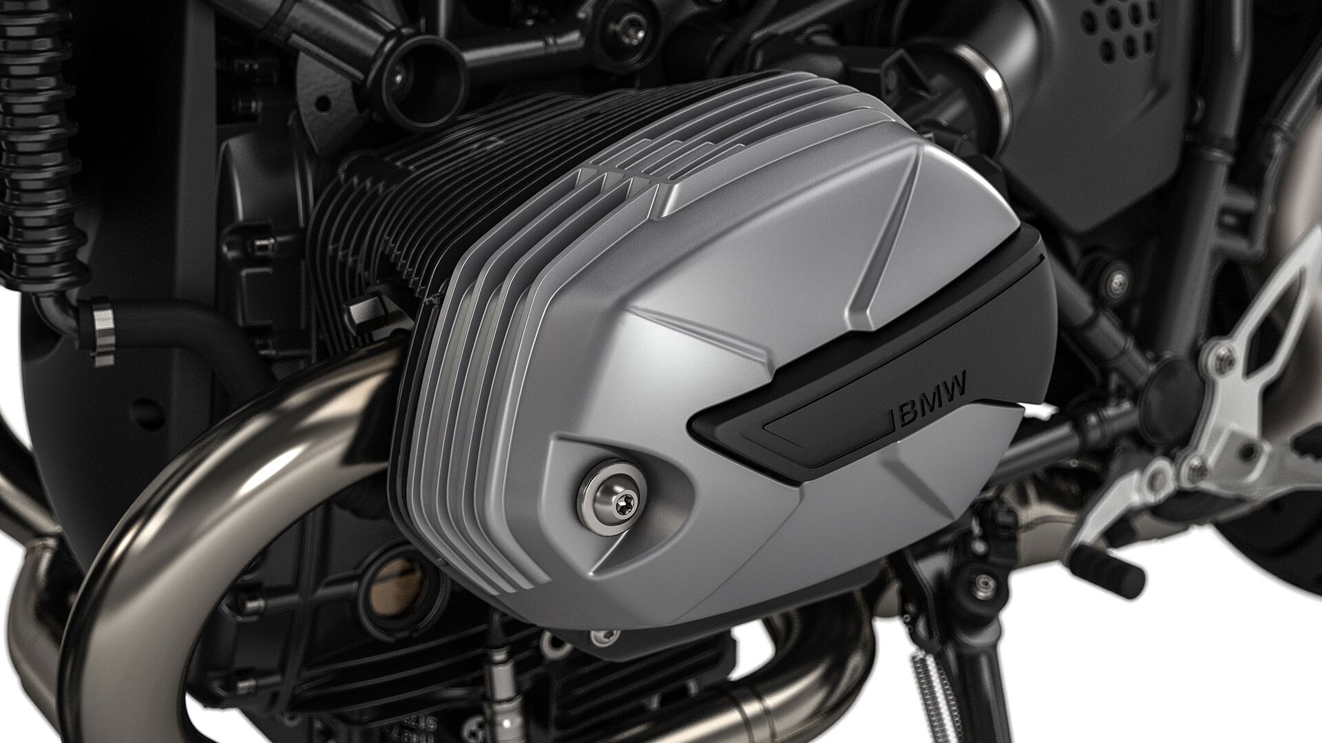 Vemos el motor bóxer de dos cilindros de la R nineT Scrambler.